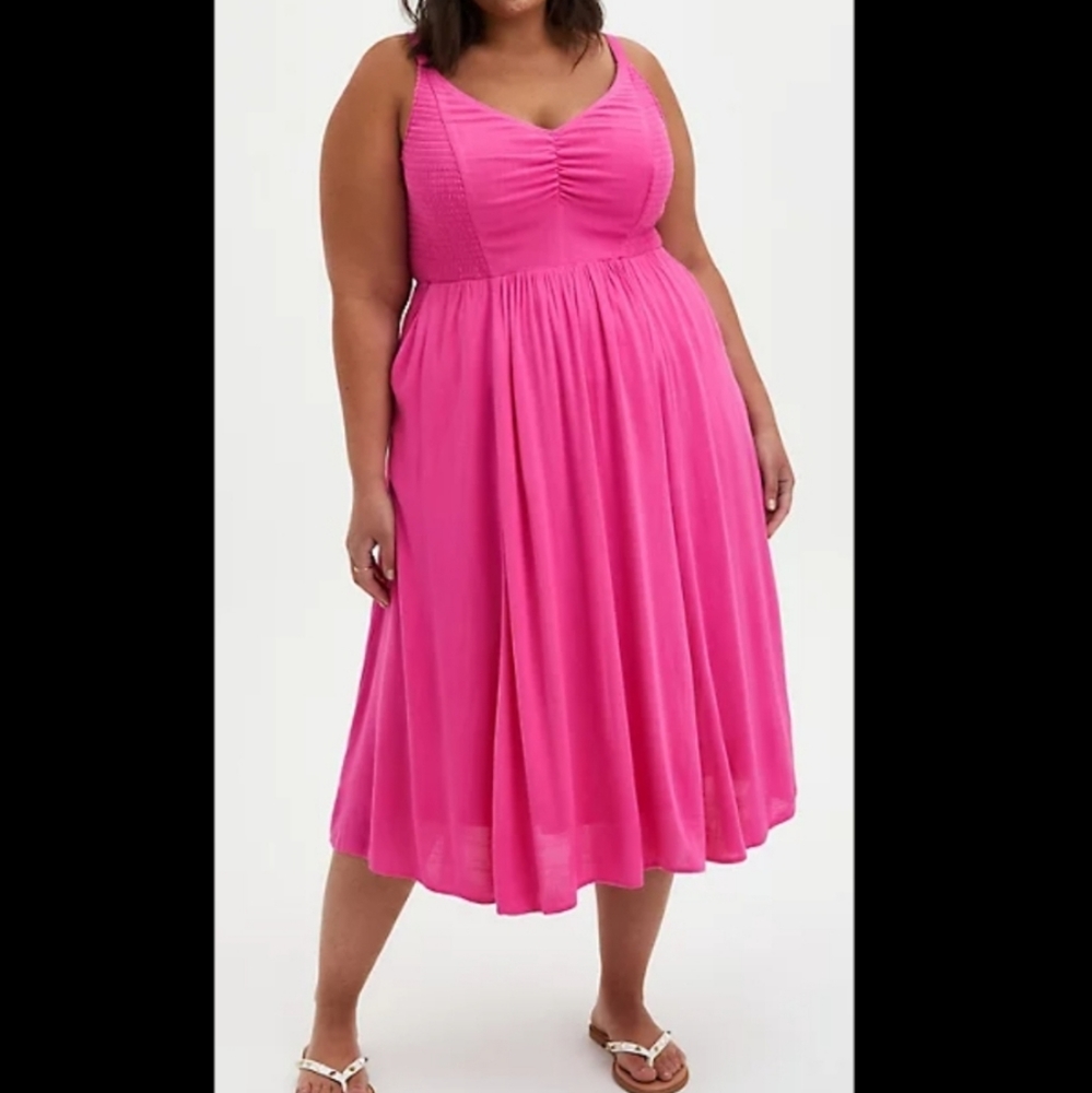 Sold!!! Torrid Pink Midi Dress